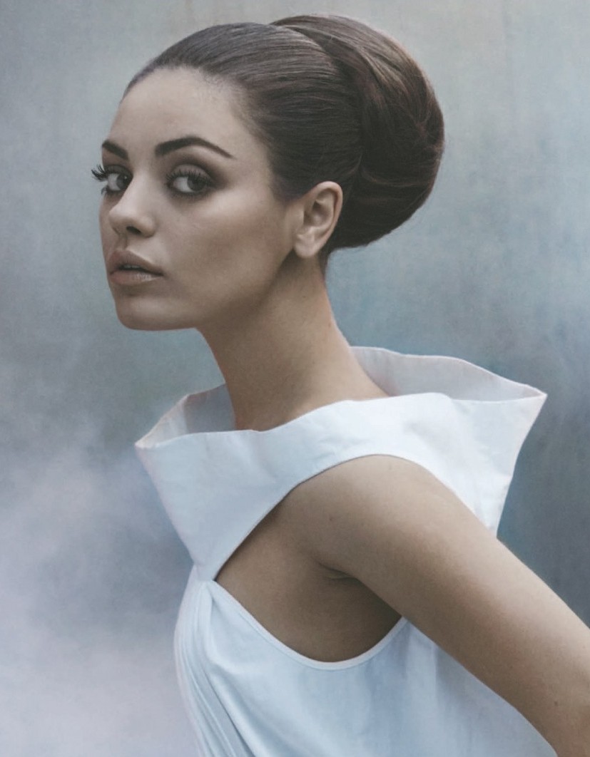 Mila wore designer Georges Hobaika for the shoot and a smokey eye/nude ...